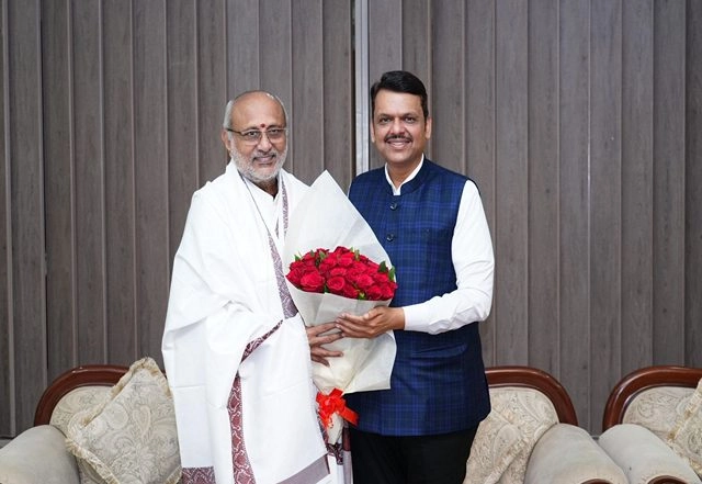 India News | Maharashtra CM Fadnavis, Dy CM Shinde Congratulate Governor CP Radhakrishnan on NDA's VP Nomination