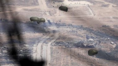 World News | Israel Airdrops 161 Food Aid Packages in Gaza with Support from Nine Countries