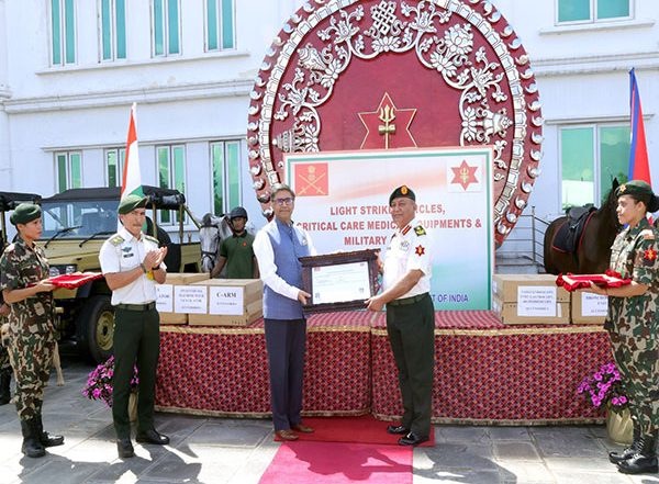 World News | India Hands over Medical, Defence Equipment Vehicles to Nepal Army