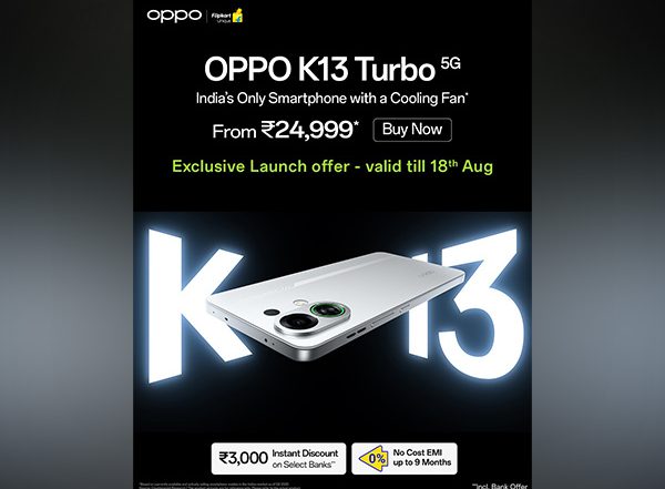 Business News | OPPO K13 Turbo 5G: India's Only Smartphone with a Cooling Fan Goes Live on Sale Today