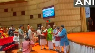 India News | PM Modi Felicitates NDA Vice Presidential Candidate CP Radhakrishnan