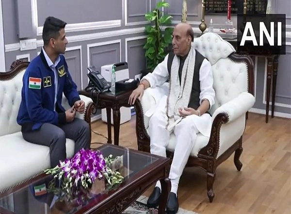 India News | Group Caption Shubhanshu Shukla Meets Defence Minister Rajnath Singh