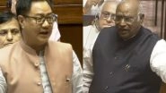 India News | Kiren Rijiju, Mallikarjun Kharge Engage in Brief Altercation in Rajya Sabha