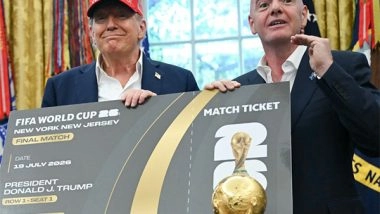 Sports News | FIFA President Gianni Infantino Presents First Ticket of 2026 World Cup Final to Donald Trump