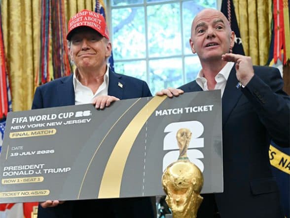 Sports News | FIFA President Gianni Infantino Presents First Ticket of 2026 World Cup Final to Donald Trump