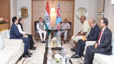 World News | Union Min Nadda Holds Talks with Fiji PM Under 'Know BJP' Initiative