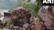 India News | Udhampur: Dhar Road Blocked as Massive Boulders Fall