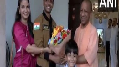 India News | UP CM Yogi Adityanath Meets Group Captain Shubanshu Shukla in Lucknow