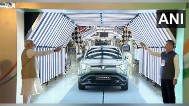 India News | PM Narendra Modi Flags off  Suzuki's 'e-VITARA' from Hansalpur Plant on Day 2 of Gujarat Visit