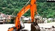 India News | Uttarakhand: Uttarkashi Admin Works to Drain Temporary Lake at Syanachatti, Remove Silt