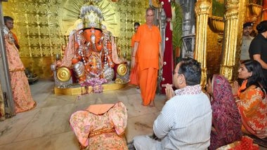 India News |  Rajasthan CM Bhajanlal Sharma Visits Moti Dungri Ganesh Temple on Ganesh Chaturthi, Prays for Prosperity of the State