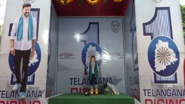 India News | Ganesh Idol Styled After Telangana CM Revanth Reddy Installed in Hyderabad