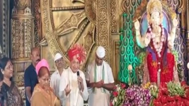 India News | Bihar: Governor Arif Mohammed Khan Celebrates Ganesh Chaturthi, Visits Pandal