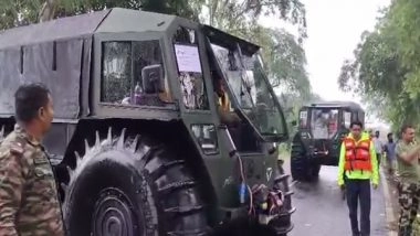 India News | Punjab: Indian Army Uses ATOR Specialist Mobility Vehicle (SMV) for Flood Rescue Op in Amritsar
