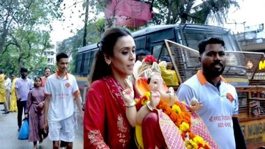 Entertainment News | Ganesh Chaturthi 2025: Hrishitaa Bhatt Bids Adieu to Bappa with Love, Devotion
