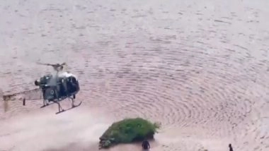 India News | Punjab: Indian Army Deploys Army Aviation Helicopters for Flood Relief and Rescue Operations