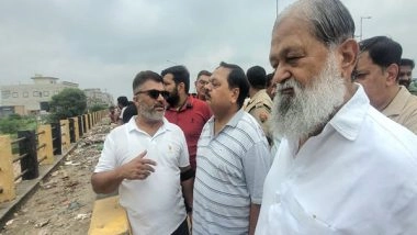 India News | Haryana Minister Anil Vij Inspects Rising Water Levels of Tangri River, Directs Administration to Urge Residents to Move to Safer Locations
