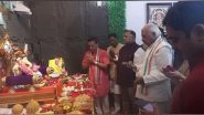 India News | Bihar Governor Arif Mohammed Khan Seeks Ganpati Blessings at BJP Leader's Residence in Delhi