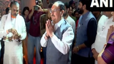 India News | Pune: Union Minister JP Nadda Offers Prayers at Shri Sai Mitra Mandal Ganesh Pandal