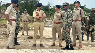India News | J-K DGP Reviews Border Security in Kathua Amid Flood Damage