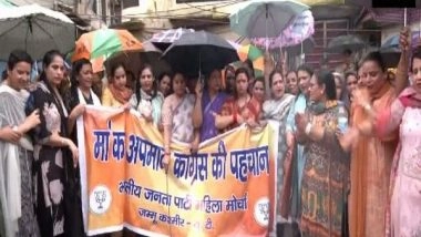 India News | BJP Mahila Morcha Protests in Jammu over Derogatory Remarks Against PM Modi, Late Mother