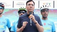 Sports News | Sports Minister Mandaviya Leads Cycling Event in Delhi on Major Dhyan Chand's 120th Birth Anniversary
