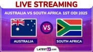 Australia vs South Africa Live Streaming Online, 1st ODI 2025: How To Watch AUS vs SA Cricket Match Free Live Telecast on TV?