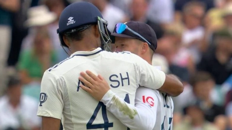 Akash Deep and Ben Duckett Hug Each Other Following Send-Off Controversy During IND vs ENG 5th Test 2025 (Watch Video)