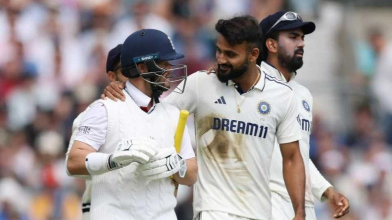 Akash Deep Gives Send-Off to Ben Duckett After Dismissing Him, Puts Hand On England Batter's Shoulder While Having Verbal Exchange During IND vs ENG 5th Test 2025 (Watch Video)