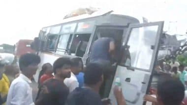 West Bengal: Passenger Bus Rams Into Stationary Truck in Burdwan 