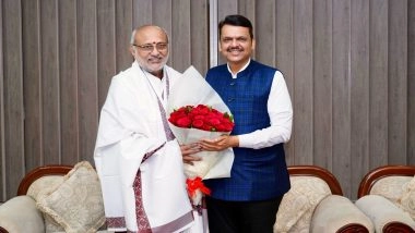Vice-President Elections 2025: Maharashtra CM Devendra Fadnavis Presents Shawl to CP Radhakrishnan on NDA’s VP Nomination (See Pics)