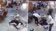 Chandrapur Shocker: Man Falls Into Drain in Maharashtra After Its Slab Breaks As Soon as He Steps on It, Escapes Without Injuries; Disturbing Video Surfaces