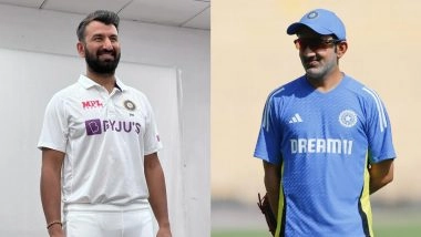 Cheteshwar Pujara Retires: India Head Coach Gautam Gambhir Pays Tribute to India’s Test Stalwart, Says ‘He Stood Tall When the Storm Raged, He Fought When Hope Was Fading’ (See Post)