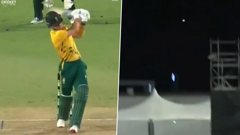 Dewald Brevis Smashes Three Consecutive ‘No-Look’ Sixes Against Aaron Hardie During AUS vs SA 3rd T20I 2025 (Watch Video)