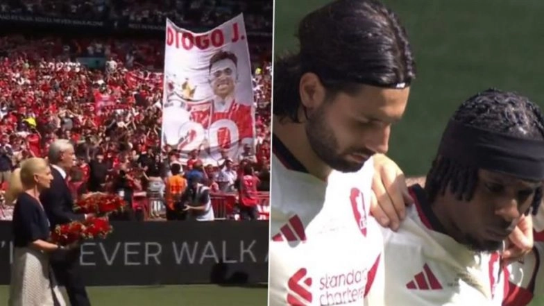 Tribute for Diogo Jota and Brother Andre Silva Disrupted by Fans at Wembley Before Crystal Palace vs Liverpool Community Shield Final (Watch Video)