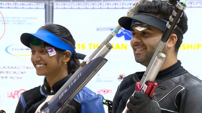 Elavenil Valarivan and Arjun Babuta Win Gold Medal in 10 M Air Rifle Mixed Team Event at Asian Shooting Championship 2025