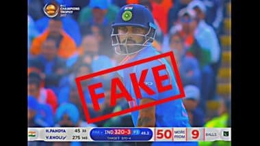 Fact Check: Did Virat Kohli Score 50 Runs in 9 Balls Against Pakistan in ICC Champions Trophy 2017? Here's the Truth As Video With Misleading Scorecard Goes Viral