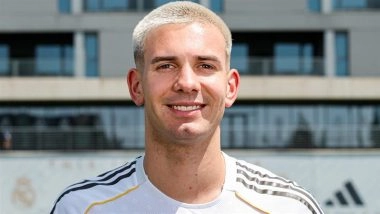 Real Madrid Hosts Franco Mastantuono's Presentation Ceremony at Valdebebas; Argentina Youngster Starts His Los Blancos Journey On 18th Birthday (Watch Video)