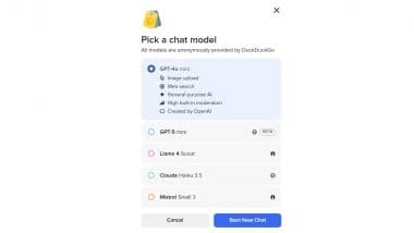 GPT-5 Mini Beta Now Available to DuckDuckGo, Offers Reasoning, Web Search and Other Features in Duck AI Section; Check Details