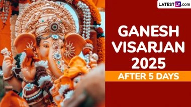 5 Days Ganpati Visarjan 2025 Date and Time in Maharashtra: Know Ganesh Visarjan Muhurat Timings on the Fifth Day During Ganeshotsav