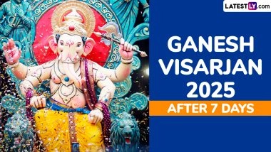 Ganesh Visarjan 2025 After 7 Days Date and Time: Know Ganpati Visarjan Muhurat Timings and Puja Vidhi To Bid Farewell to Ganpati Bappa