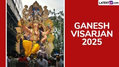 Ganesh Visarjan 2025 Dates for 1.5, 3, 5 & 7-Day Ganpati Immersions Till Anant Chaturdashi: Auspicious Timings and Shubh Muhurat To Bid Farewell to Ganpati Bappa After Ganeshotsav