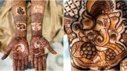 Ganesh Chaturthi 2025 Mehndi Designs: Simple Arabic Henna Patterns and Ganpati Bappa Mehndi Images To Enhance Your Ethnic Style During Ganeshotsav (Watch Videos)