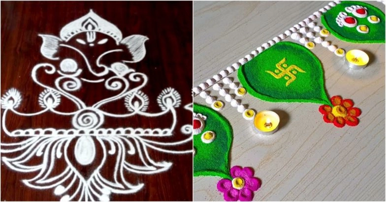 Easy Rangoli Designs and Colourful Patterns For Gowri Habba 2025 Decoration 