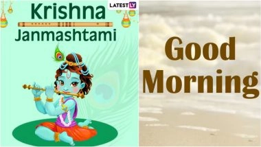 Good Morning Images With Krishna Janmashtami 2025 WhatsApp Messages: Send Bal Gopal Photos and Positive Lord Shri Krishna Quotes Early Morning to Family and Friends