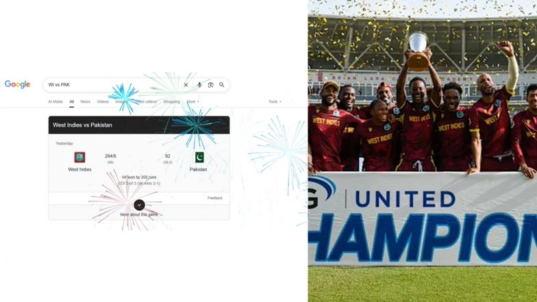 Google Celebrates West Indies’ Historic 2-1 ODI Series Win Over Pakistan With Virtual Fireworks Animation