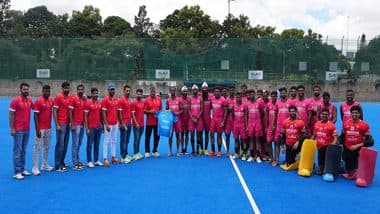 Kabaddi Meets Hockey: PKL Team Gujarat Giants and Indian Men’s Hockey Team Come Together for Special Crossover (Watch Video)