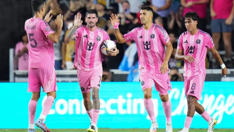 Inter Miami 3–1 Pumas UNAM, Leagues Cup 2025: Luis Suarez Scores, Rodrigo De Paul on Target As Lionel Messi-Less Herons Enter Quarter-Finals (Watch Goal Video Highlights)