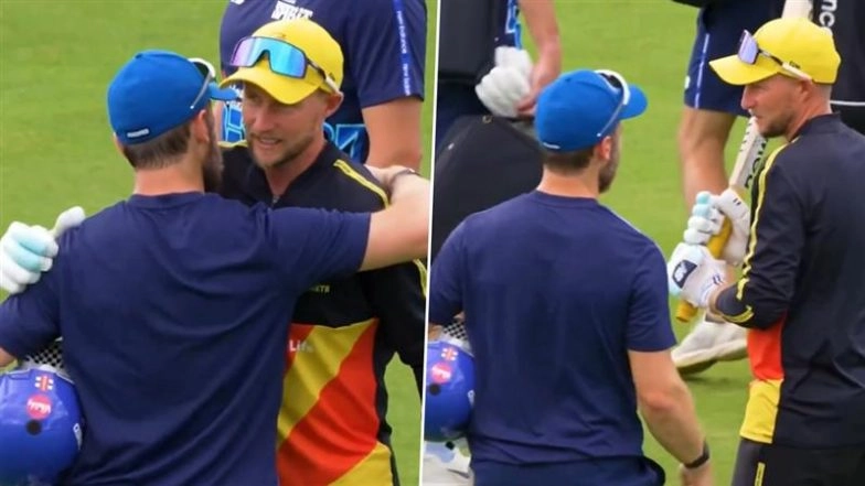 Kane Williamson Meets Joe Root! Fab Four Members Greet Each Other Ahead of London Spirit vs Trent Rockets The Hundred 2025 Match (Watch Video)
