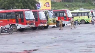 Karnataka Bus Strike: Indefinite Strike by RTC Staffers, Bus Services Disrupted Across State (Watch Videos)